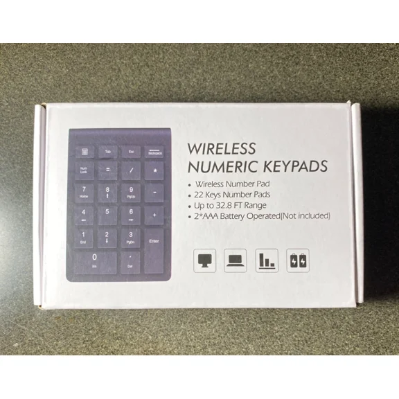 Bluetooth Wireless 22 Key Numeric Keypad - Use Aaa Battery
