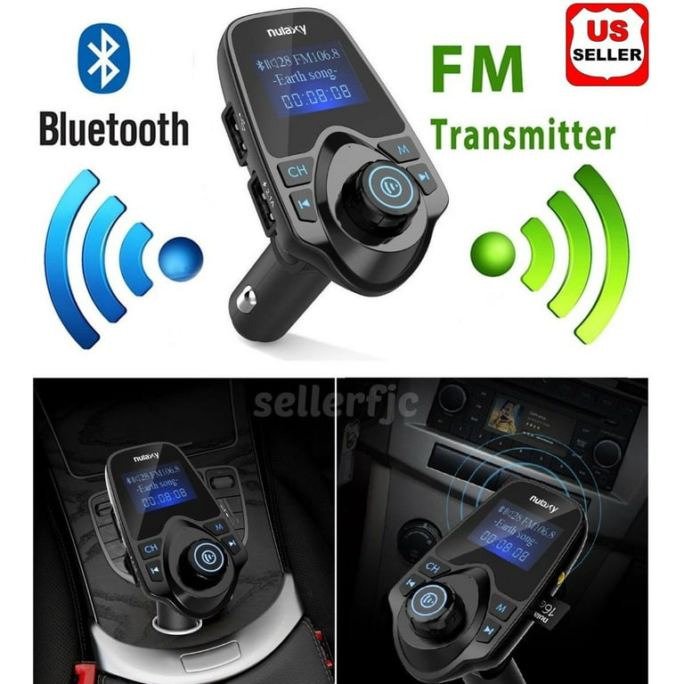 Bluetooth FM Transmitter for Car,Radio AUX Adapter with Dual Screen  Display&7 – Tacos Y Mas