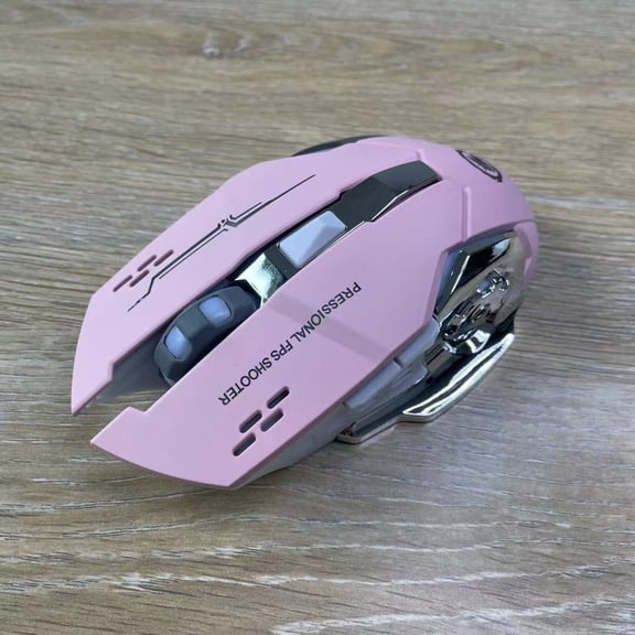 Bluetooth Wireless Dual-mode Mouse, 2.4GHz Wireless or Bluetooth Connection Mode, Rechargeable Built-in Battery, Ergonomically Designed Computer Mouse, 4-Level DPI, (Pink)