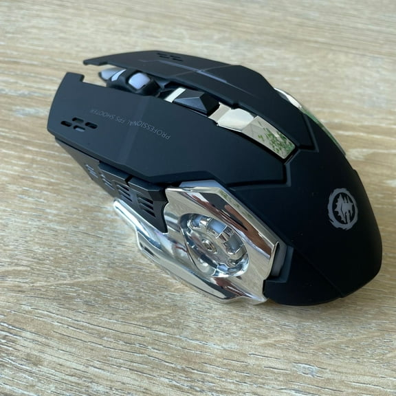 QLY Wireless Dual-Mode Computer Mouse, Rechargeable, 4-Level DPI, 2.4GHz or Bluetooth, Black, New