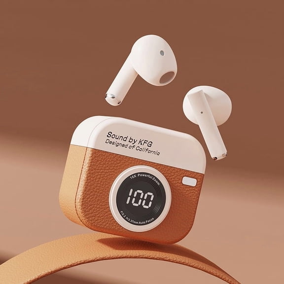 Bluetooth Wireless Earbuds with Long Battery Life LED Display Charging Case for Sports Workout Running Secure Fit