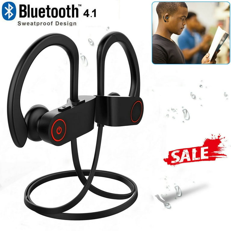 Bluetooth Wireless Headphones Cordless Best Sports Earphones w Mic IPX7 Waterproof HD Stereo Earbuds for Gym Workout 8 Hour Battery Noise Cancelling Headsets Walmart