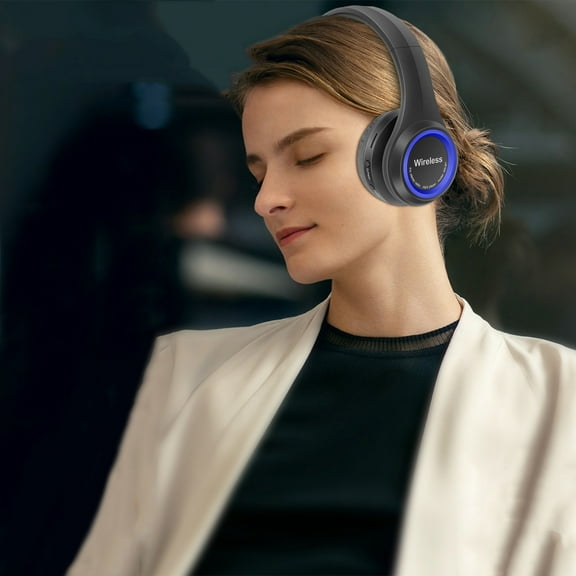 Bluetooth Wireless Headset – Bluetooth Headphones Over Ear,Foldable Wireless And Wired Stereo Headset,For Cell Phone,PC,Soft Earmuffs & Light Weight For Prolonged Wearing