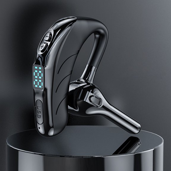 Bluetooth Wireless Headset – Ear Headset With Mic Bluetooth 5.2 Earphone LED Display Earpiece Wireless Handsfree Headphone
