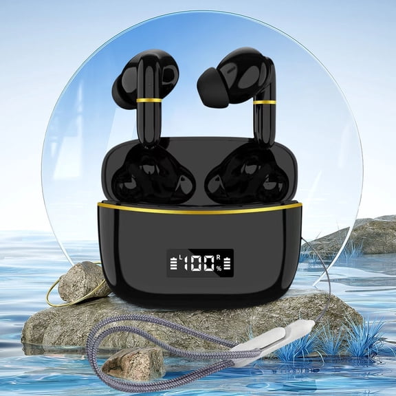 Bluetooth Wireless Headset – Wired Bluetooth Earphones, Digital Display, Battery Life, Bluetooth 5.3 Ear Bluetooth Earphones