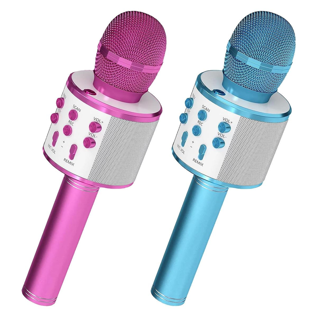 5CORE Bluetooth Wireless Karaoke Microphone, 2Pcs, Pink, Blue