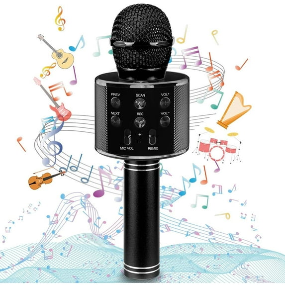 Bluetooth Wireless Karaoke Microphone for Kids, Hottest Birthday Presents Toys for 9 10 11 12 Years Old Boys Girl (Rose Gold)