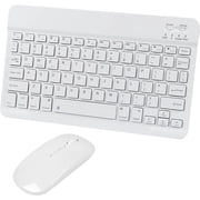 Bluetooth Wireless Keyboard and Mouse Combo,Ultra-Slim Ergonomic Small Rechargeable Bluetooth Keyboard Mouse Set for Apple iPad iPhone Samsung Tablet Phone Android PC Computer Mac SmartphoneWhite
