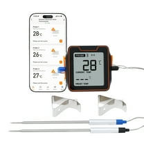 Bluetooth Wireless Meat Thermometer, Instant Read Food Thermometer, Cooking Thermometer for Home and Kitchen 2-pin