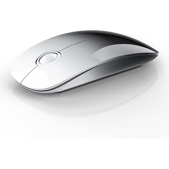 Bluetooth Wireless Mouse - (BT5.1+USB) Dual Connectivity, Quiet Click, Low Power, and 1600 DPI, Portable Cordless Mouse for Laptop, MacBook Pro/Air, iPad (White to Black)