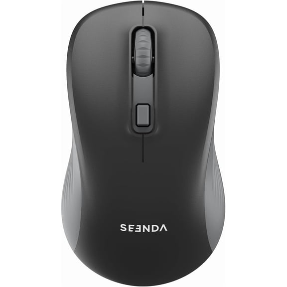 Bluetooth Wireless Mouse, Bluetooth & 2.4G USB Dual Mode, Quiet Clicks, 1600 DPI Smooth Tracking, Ergonomic Design, 24-Months Battery Life, Portable Mouse for Laptop/Mac/Ipad/PC/Tablet-Black