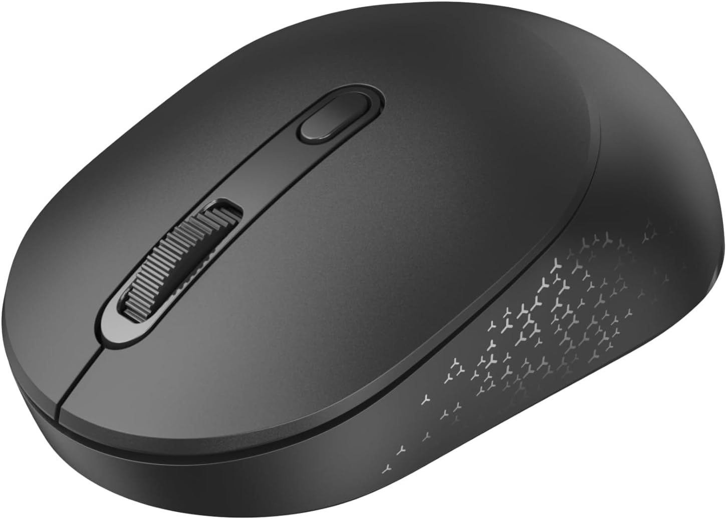 Bluetooth Wireless Mouse, Bluetooth 5.2 & 2.4G USB-A Receiver, Compact & Portable, Silent Click, Ergonomic Symmetrical Design, 18-Month Battery, Adjustable DPI, Wide Compatibility - Black