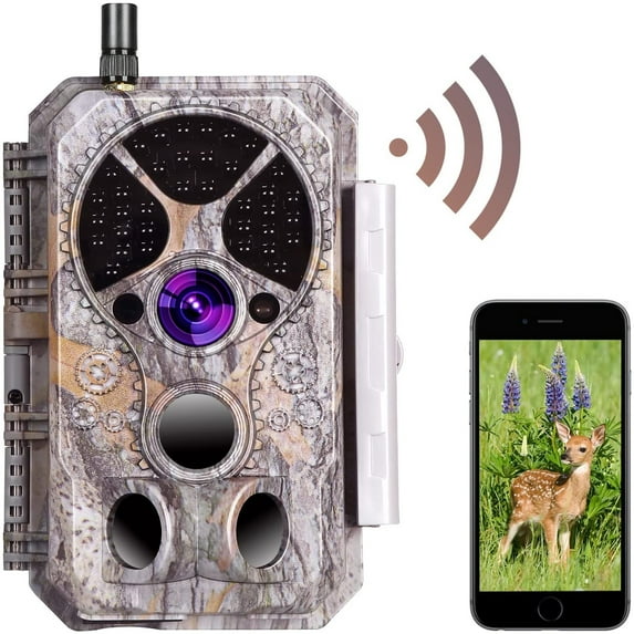 Bluetooth Wireless WiFi Game Trail Camera & Wildlife Deer Hunting Security Camera 32MP Picture 1296P Video Motion Activated Night Vision 100ft Black Flash Infrared 0.1s Trigger Speed IP66 Waterproof