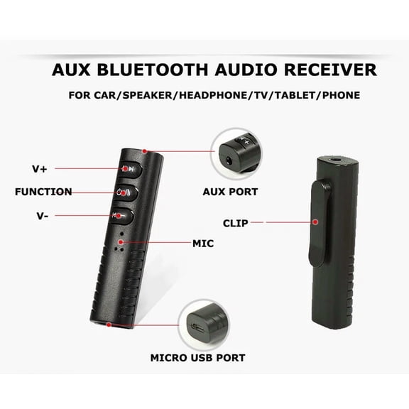 Bluetooth Wireless to AUX Convertor Adapter for Wired Headsets Home Car Audio US