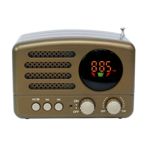 Bluetooth With Antenna Radio USB Charging Receiver TF Card Slot FM AM Mini Manual Portable High Sensitivity Lightweight Speaker ,Easy to Use