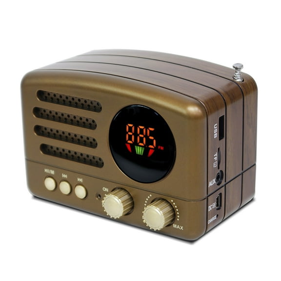 Bluetooth With Antenna Radio USB Charging Receiver TF Card Slot FM AM Mini Manual Portable High Sensitivity Lightweight Speaker ,Easy to Use