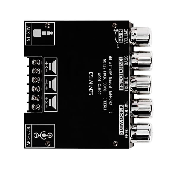 Bluetooth-compatible Digital Amplifier Board Module Stereo 2.1 Channel 50Wx2 with High and Low Bass Adjustment