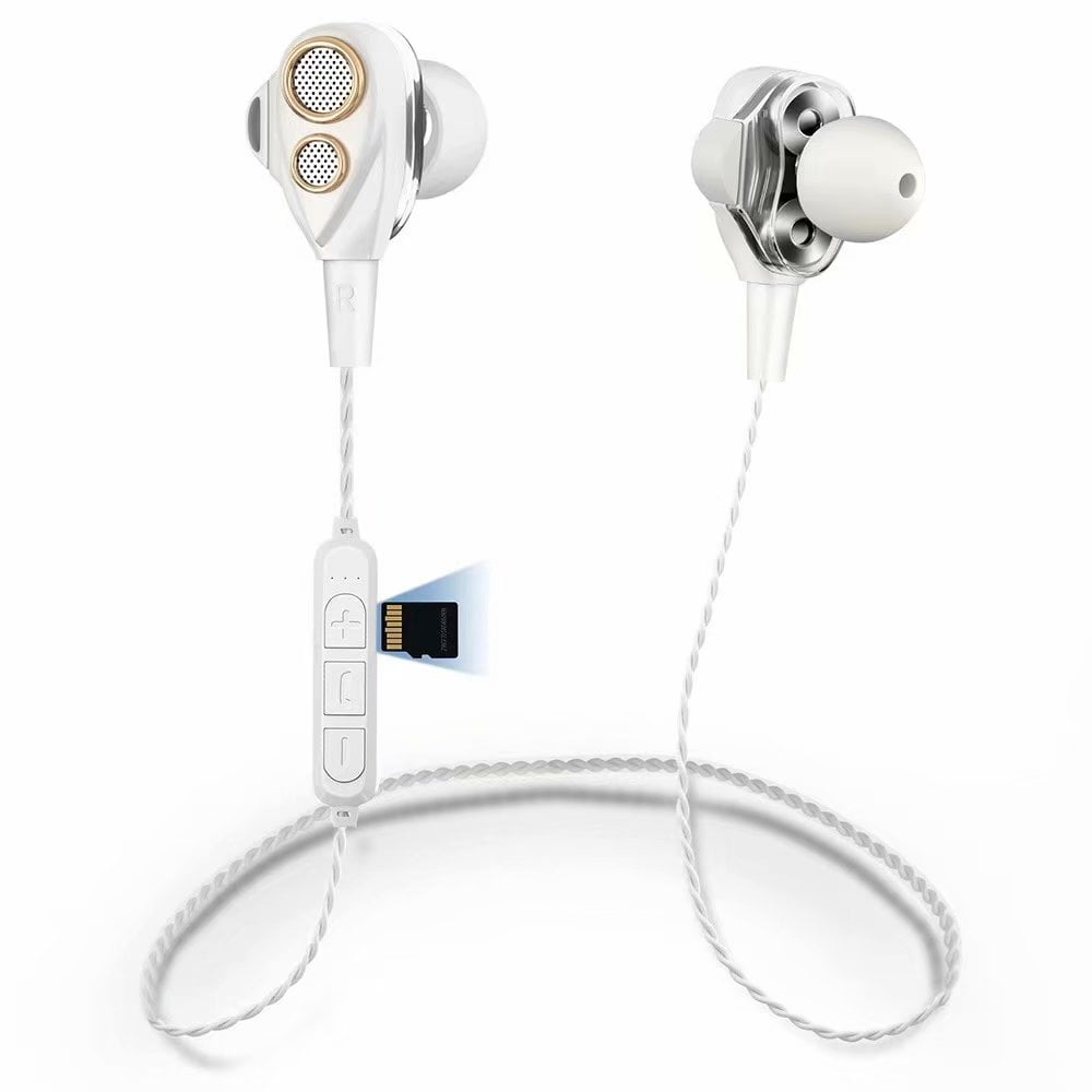 Bluetooth headphone with TF SD Card Slot Wireless Headphones in Ear Earphone with Bass and HD Stereo Wireless Neckband Earphones with Mic for Android