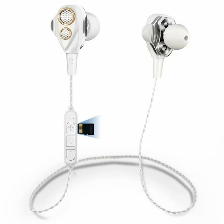 Bluetooth headphone with TF SD Card Slot Wireless Headphones in Ear Earphone with Bass and HD Stereo Wireless Neckband Earphones with Mic for Android