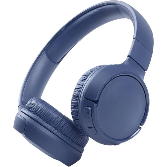 Bluetooth headphones with up to 40 hours battery, microphone for call, foldable and comfortable, Android and iOs compatible (Blue)