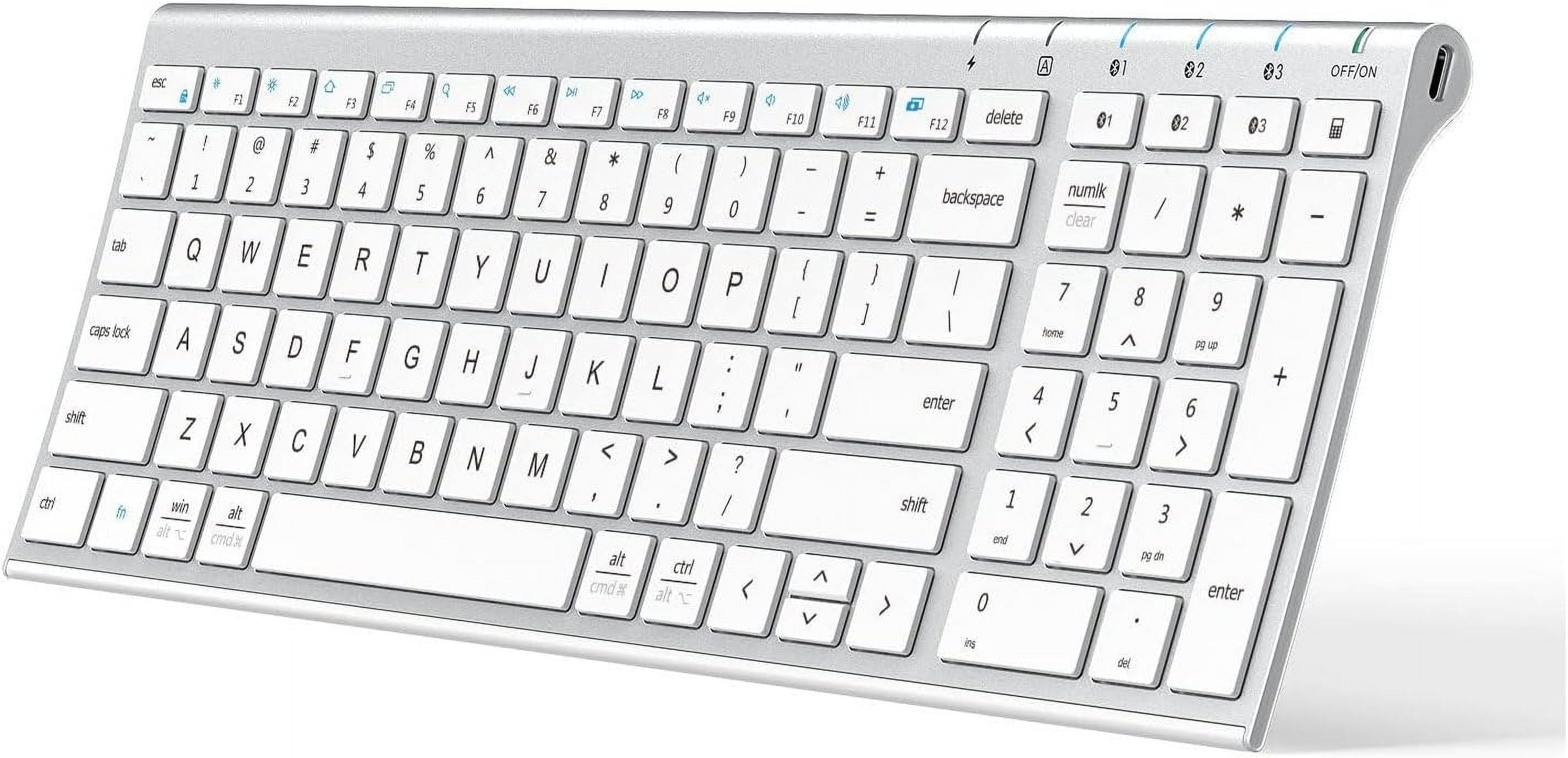 Bluetooth keyboard, universal Bluetooth 5.1 wireless keyboard and digital Pad, ergonomically designed