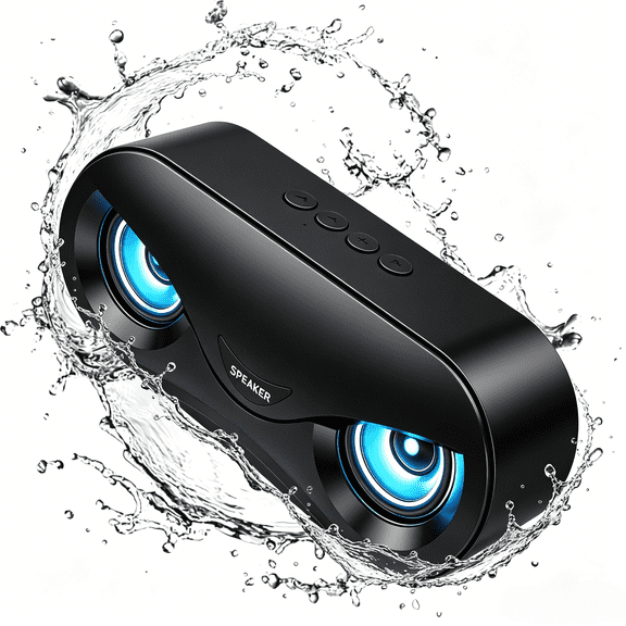 Bluetooth speaker, with bionic eye design. Supports USB/TF card/AUX interface, featuring Bluetooth 5.0 playback function, color and rhythm effects.