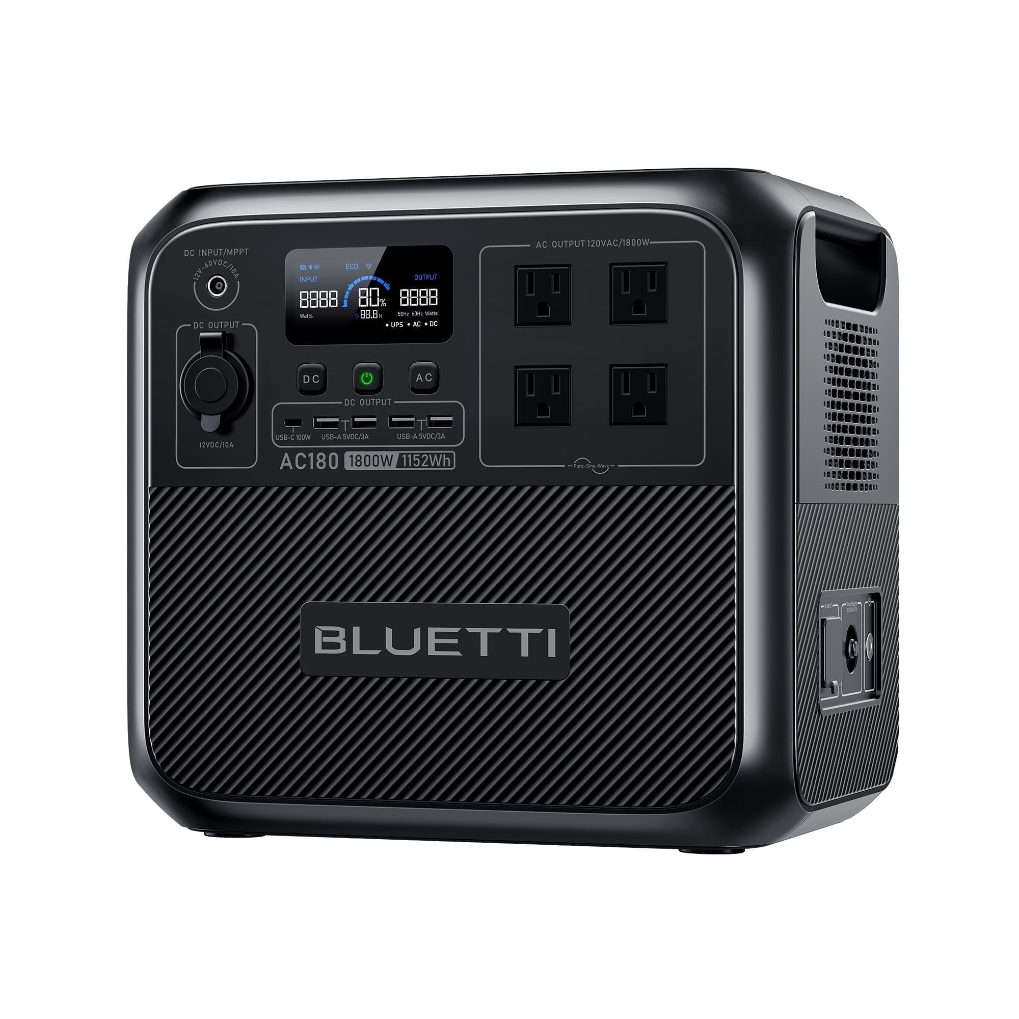 【超美品】BLUETTI AC180 ポータブル電源 1800W 1152Wh Amazon.com: BLUETTI AC180 太陽能發電機附100W 太陽能板(單獨出