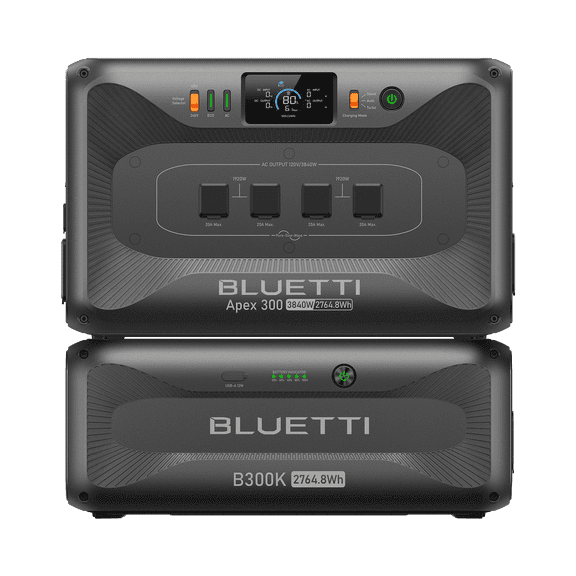 BLUETTI Apex 300 & B300K 5529Wh Solar Power Station, 3840W AC, for Home & RV Backup