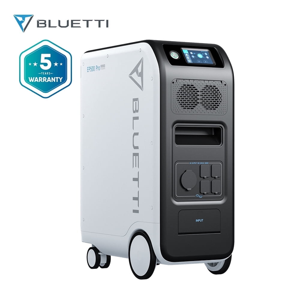 Bluetti Solar Power Station EP500Pro, 5120Wh Capacity Solar Generator, 3000W AC Output (6000W Surge),for Home Use, Emergency, Power Outage