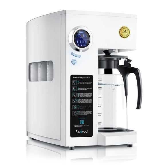 Bluevua RO100ROPOT Reverse Osmosis System Countertop Water Filter, 5 Stage Purification, Counter RO Filtration, 2:1 Pure to Drain, Purified Tap Water, Portable Water Purifier for Home C113