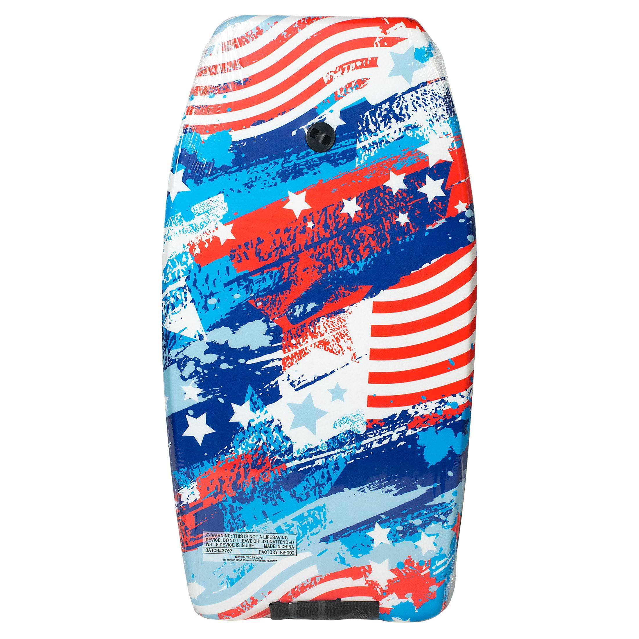 Bluewater Beach 33" Foam Bodyboard with Leash, 95-125 lbs., Americana Print
