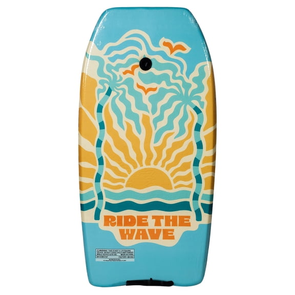 Bluewater Beach 37" Foam Bodyboard with Leash, 125-155 lbs., Ride The Wave Print