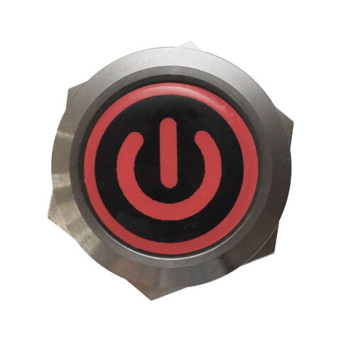 Bluewater Boat Push Button Switch | Off-Momentary On 7/8 In Red Power