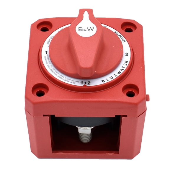 Bluewater Off/1/2/Both Battery Switch - Surface Mount - Red