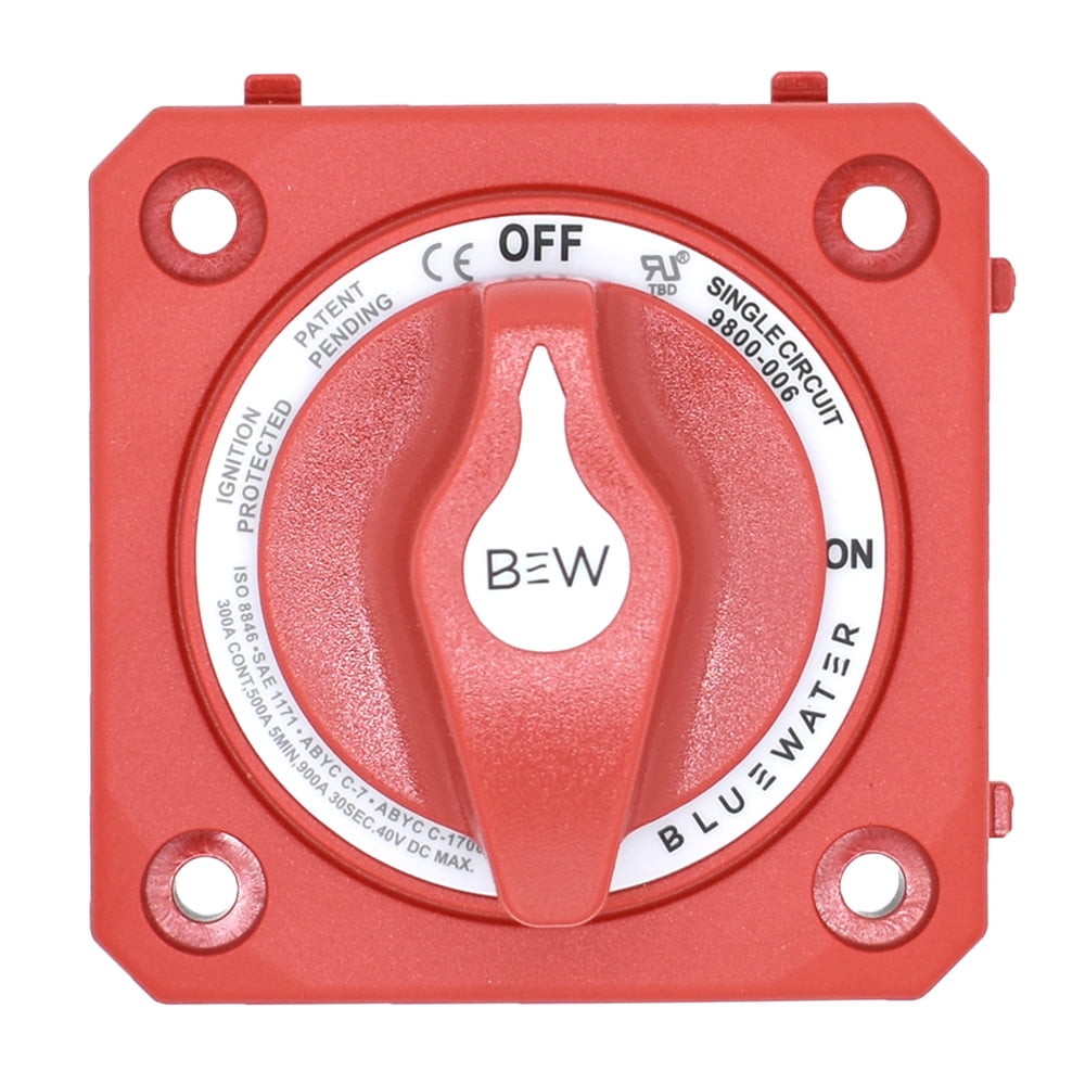 Bluewater 9800-006-10 On/off Switch Battery Switch - Panel Mount - Red ...