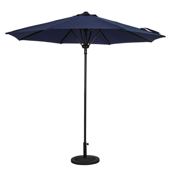 Bluewave Cabo Ii 9' Spring-Up Octagonal Market Navy Blue Umbrella Breez-Tex