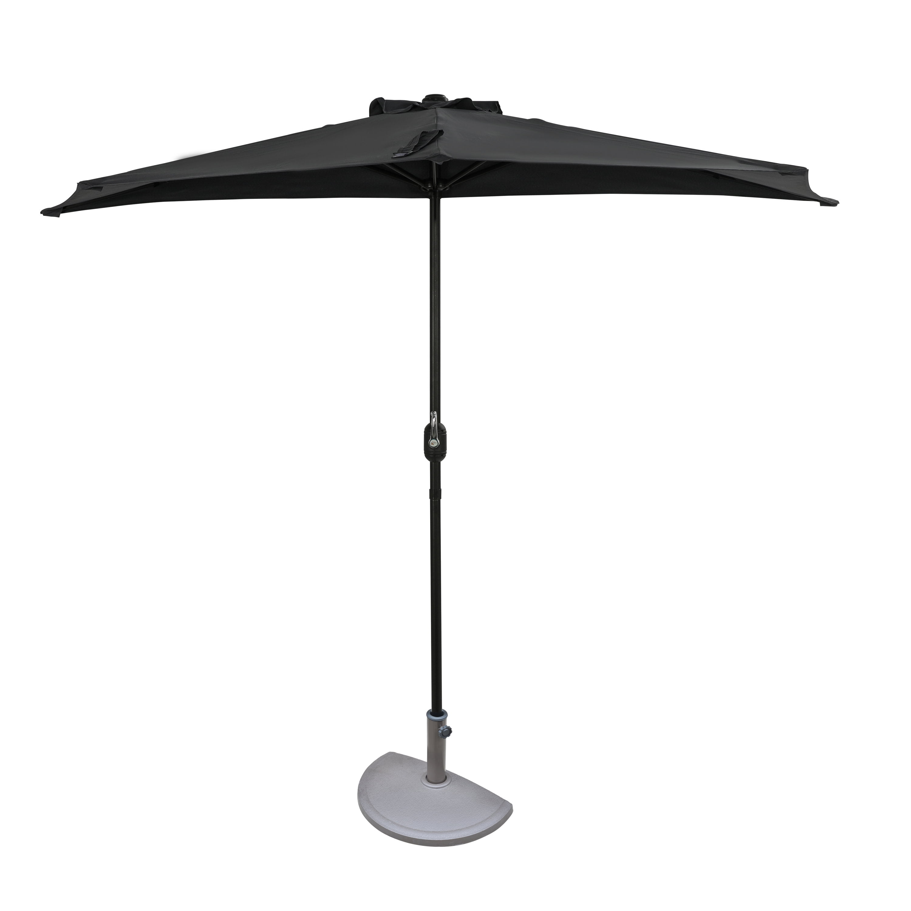 Lanai 9-Ft Slate Gray Half Patio Umbrella with Polyester Canopy