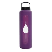 Bluewave Lifestyle GG150LC-Purple 750ml Reusable Glass Water Bottle With Loop Cap and Free Silicone Sleeve - Iris