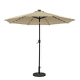 thumbnail image 1 of Island Umbrella Mirage II Fiesta 9-ft Octagon Market Umbrella with Solar LED Tube Lights - Champagne and Taupe, 1 of 11