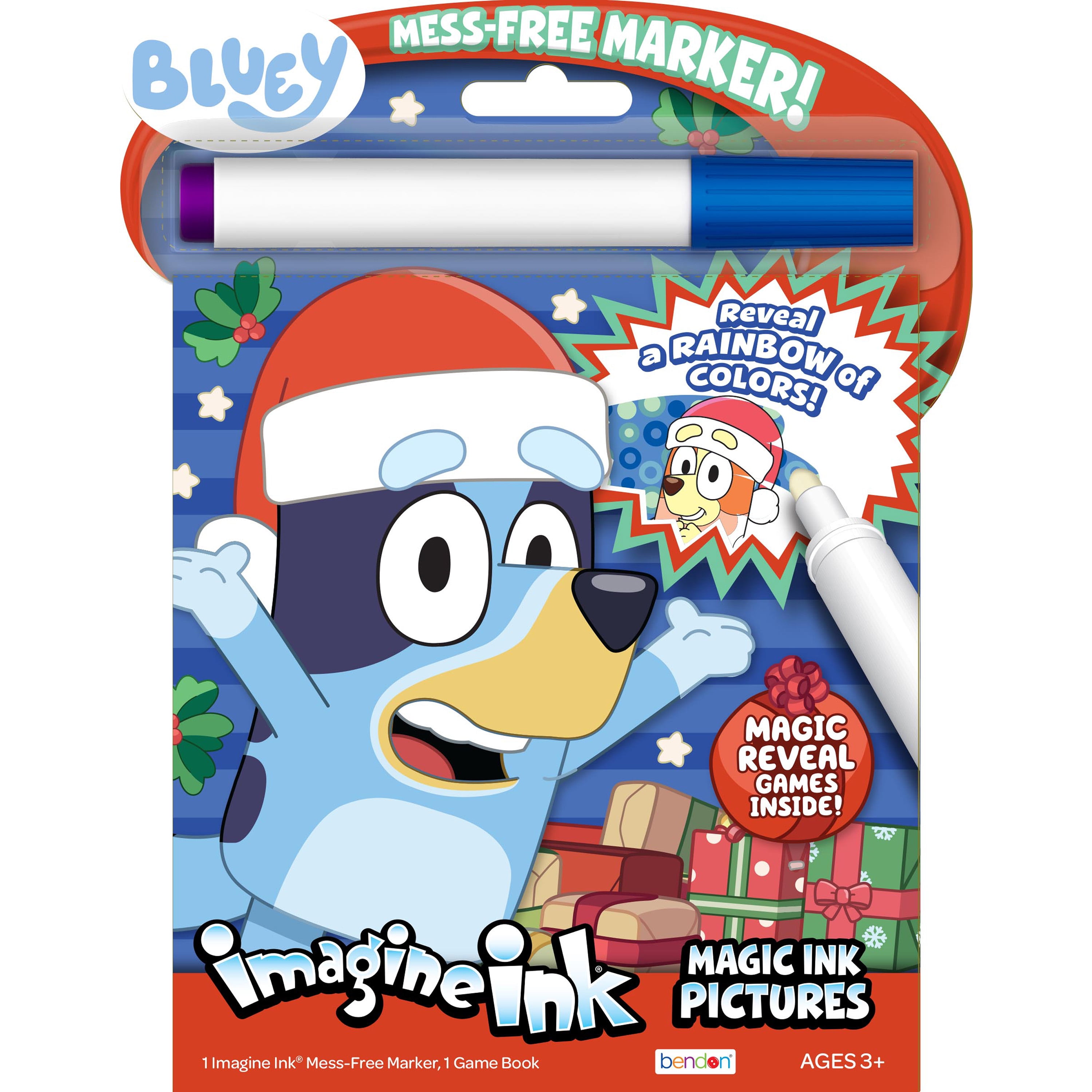 Bluey 10-page Imagine Ink Magic Pictures Coloring Book with Mess Free Marker