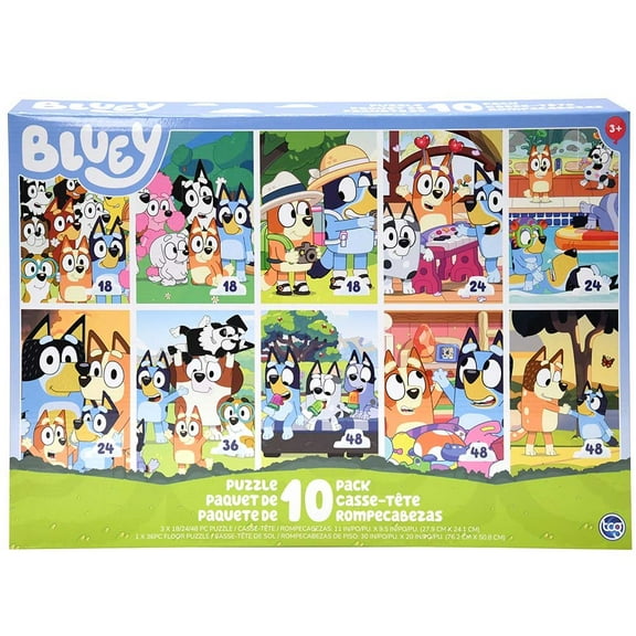 Bluey 10pk Puzzle( 24PCS 2SET, 36 PCS 1 SET, 48PCS 3 SET & 100 PCS 4 SET)