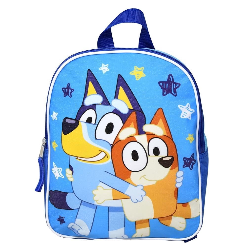 bluey loungefly mini backpack - 10" Deluxe Canvas Bluey Backpack with Front Pocket and Button Bundle The bright blue design and compact size make it a fun accessory for school Is this a real Loungefly