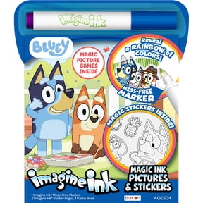 Bluey 12-Page Imagine Ink Coloring Pad, Stickers, Mess Free Marker; Paperback Children's Book