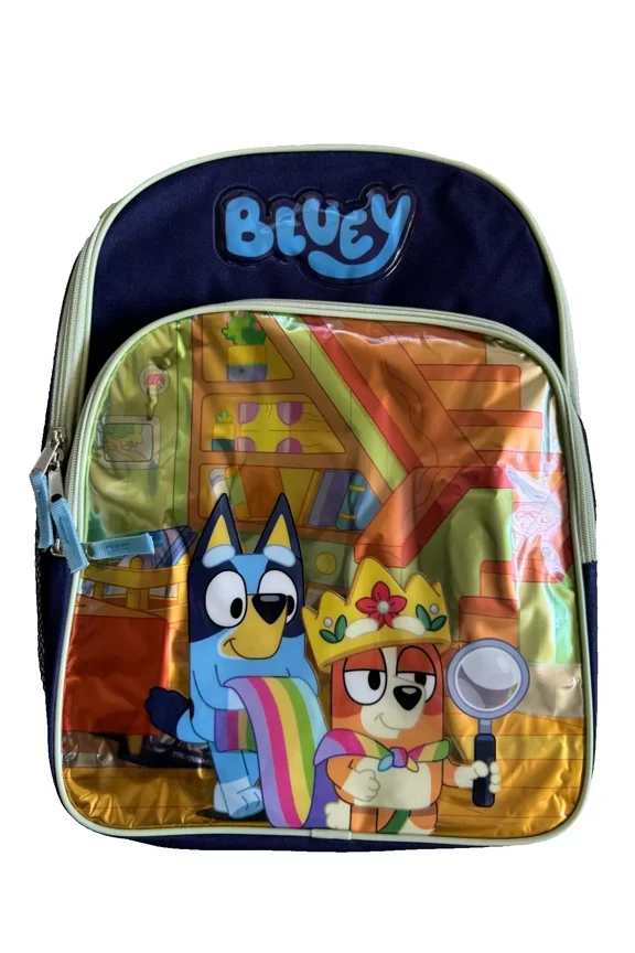 16" Canvas Large School Backpack With 2 Mesh Pockets