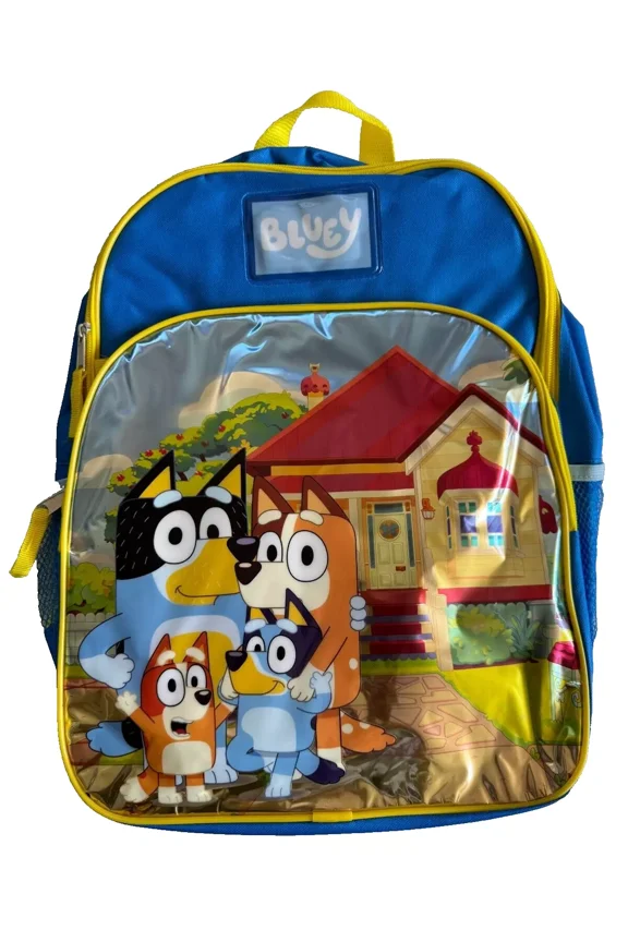 16" Canvas Large School Backpack With 2 Mesh Pockets