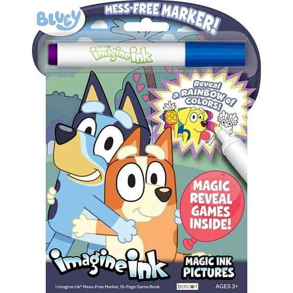 Bluey 16-Page Imagine Ink Coloring Book with Mess Free Marker