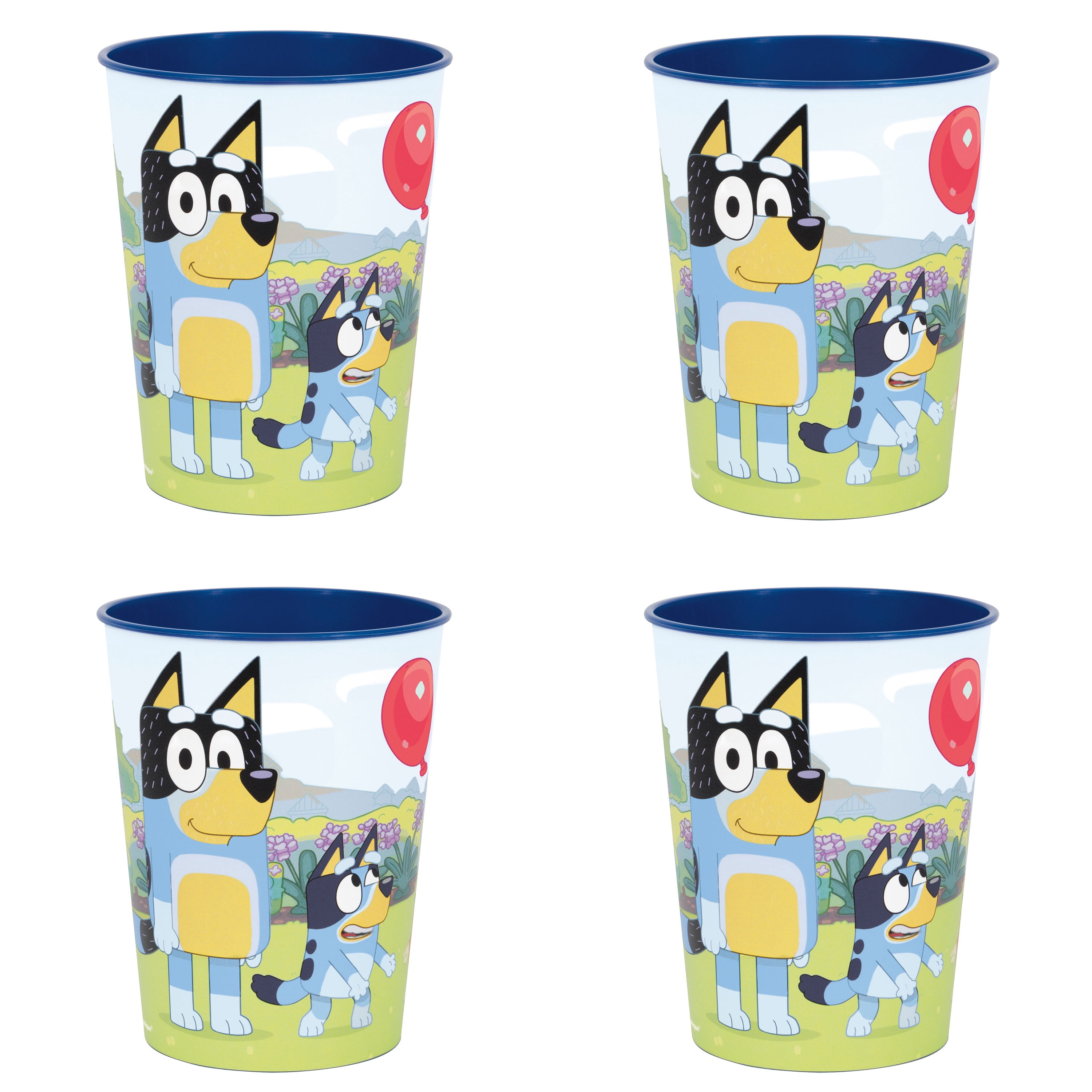 Bluey 4 Count 16oz Multicolor Plastic Cup