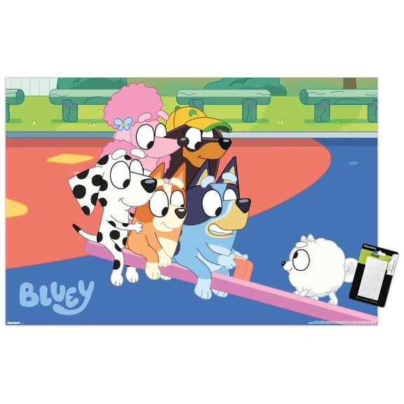 Bluey (2018) - Bluey and Friends See Saw Fun Wall Poster, 14.725" x 22.375"