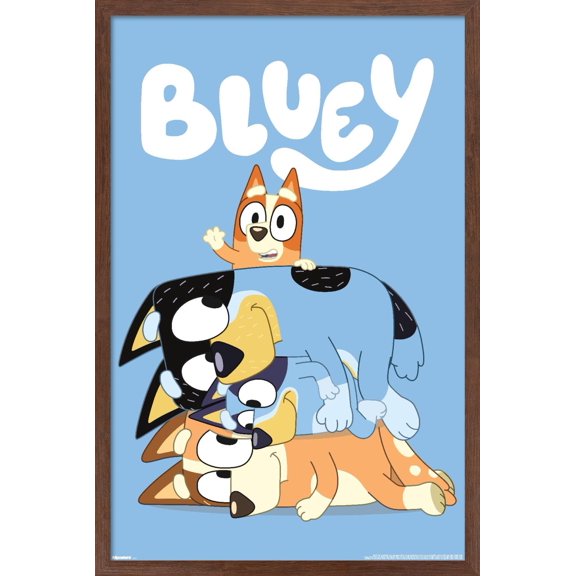 Bluey (2018) - Stacked Up Family Fun Wall Poster, 22.375" x 34" Framed