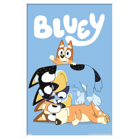 Bluey (2018) - Stacked Up Family Fun Wall Poster, 22.375" x 34" Framed